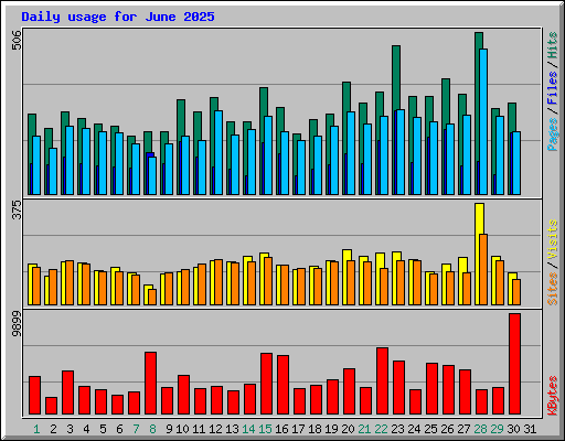 Daily usage for June 2025