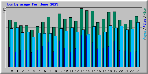 Hourly usage for June 2025